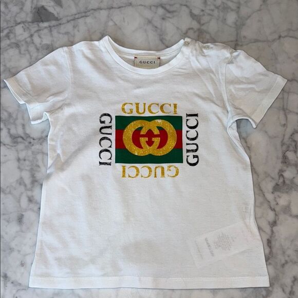 Gucci Other - Gucci White and Green Short Sleeve Tees 36M